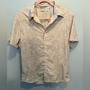 Abercrombie & Fitch Men's Beige Paisley Button Down Shirt